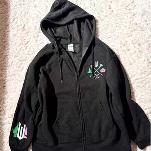 Wicked Embroidered Broadway Musical Quirky Casual Cozy Zip Jacket Womens XXL
